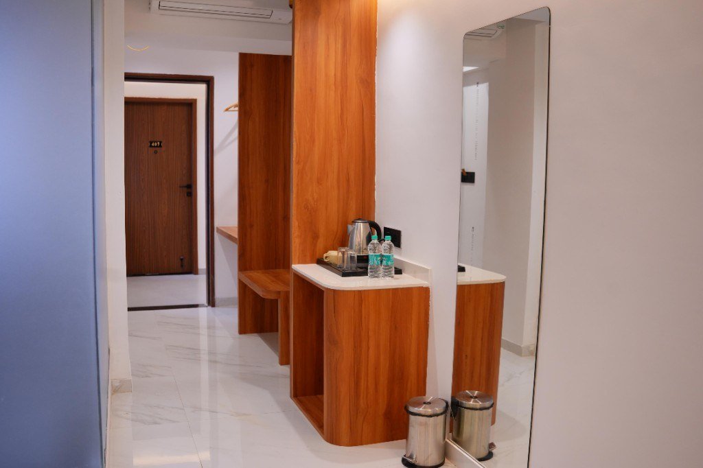 Refreshment area in the Deluxe AC Room